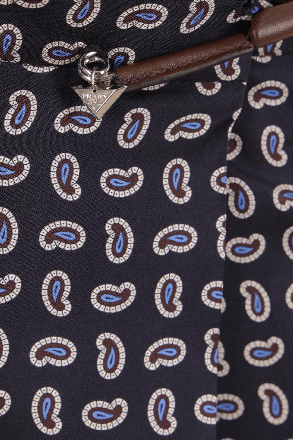 PRADA Pantalone A Gamba Ampia In Twill Stampa Paisley