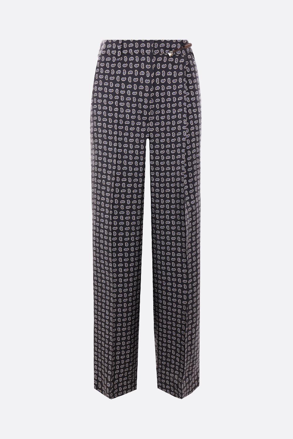 PRADA pantalone a gamba ampia in twill stampa paisley