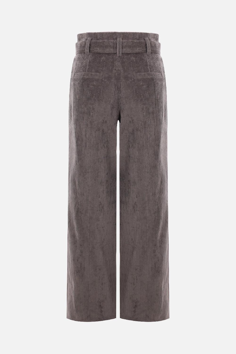 BRUNELLO CUCINELLI Pantalone A Gamba Ampia In Velluto A Costine Con Cintura