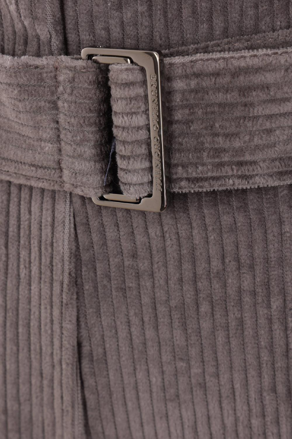 BRUNELLO CUCINELLI Pantalone A Gamba Ampia In Velluto A Costine Con Cintura