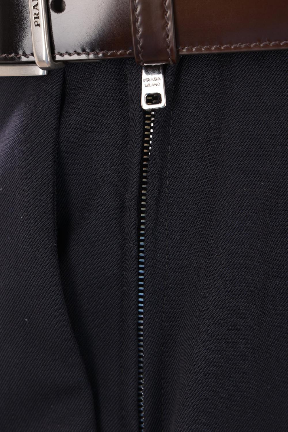 PRADA Pantalone A Gamba Dritta In Gabardine Con Cintura