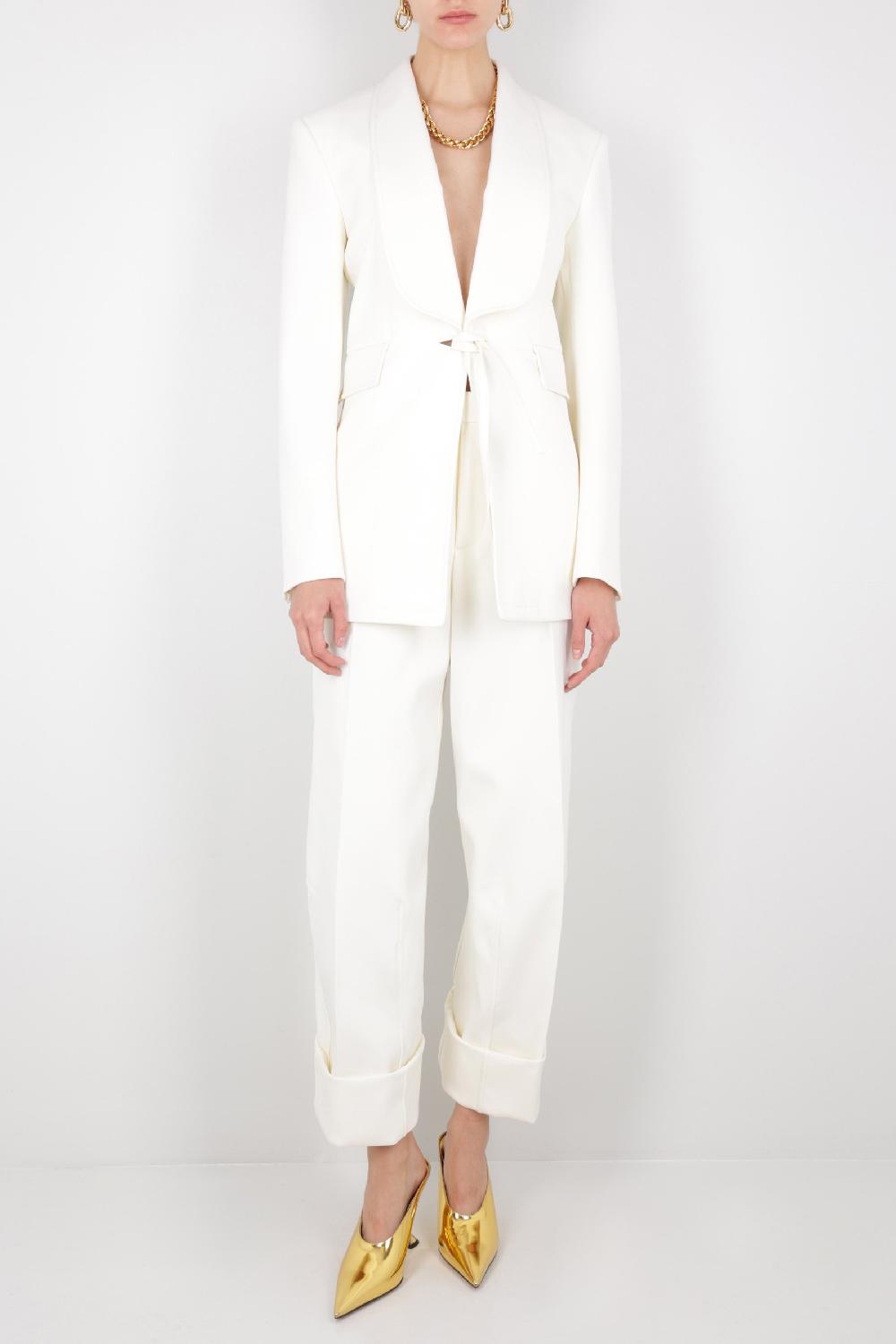 BOTTEGA VENETA Pantalone A Gamba Dritta In Grain De Poudre