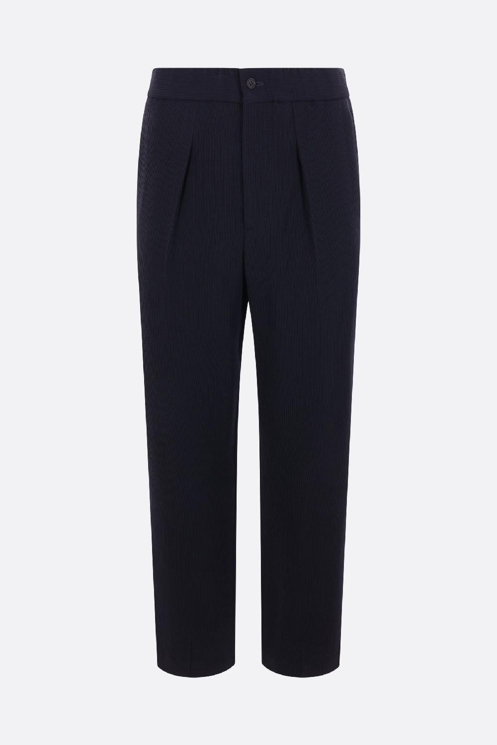 GIORGIO ARMANI pantalone a gamba dritta in lana tecnica a costine