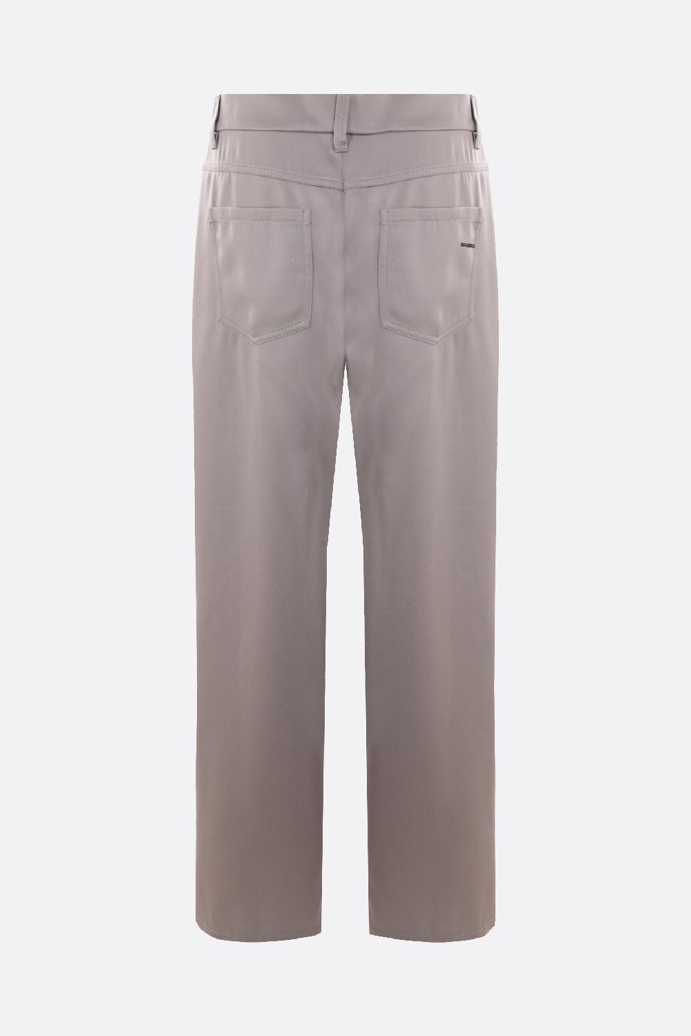 BRUNELLO CUCINELLI Pantalone A Gamba Dritta In Raso Cady Con Shiny Bartack