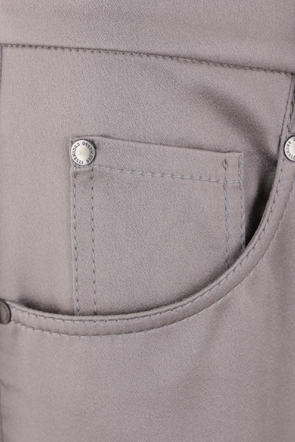 BRUNELLO CUCINELLI Pantalone A Gamba Dritta In Raso Cady Con Shiny Bartack