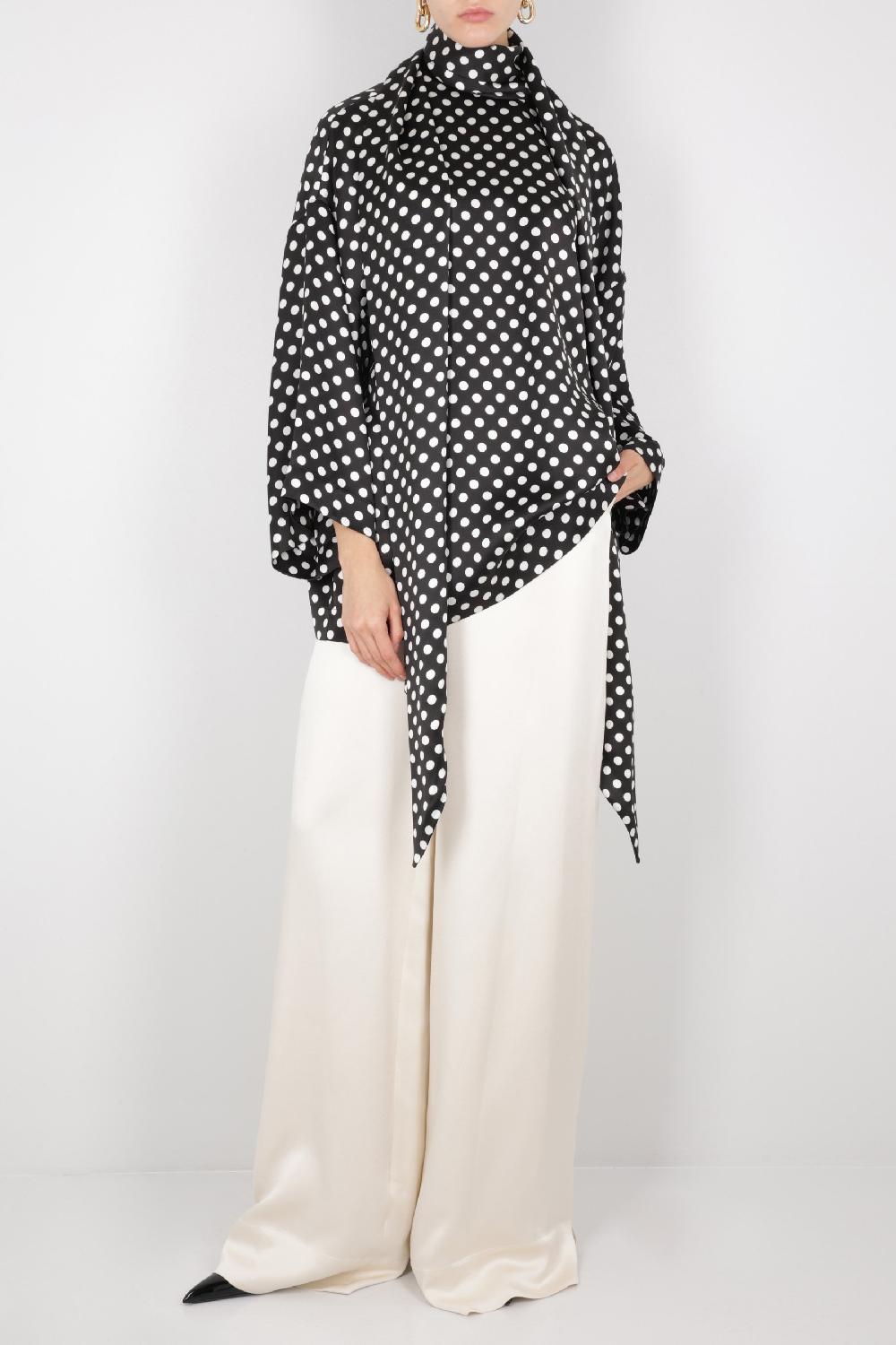 SAINT LAURENT Pantalone A Gamba Larga In Crepe Envers Satin