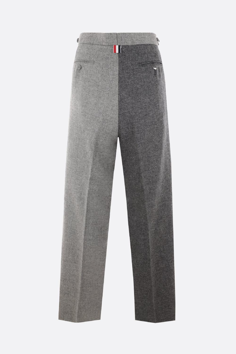 THOM BROWNE Pantalone A Gamba Larga In Lana Shetland