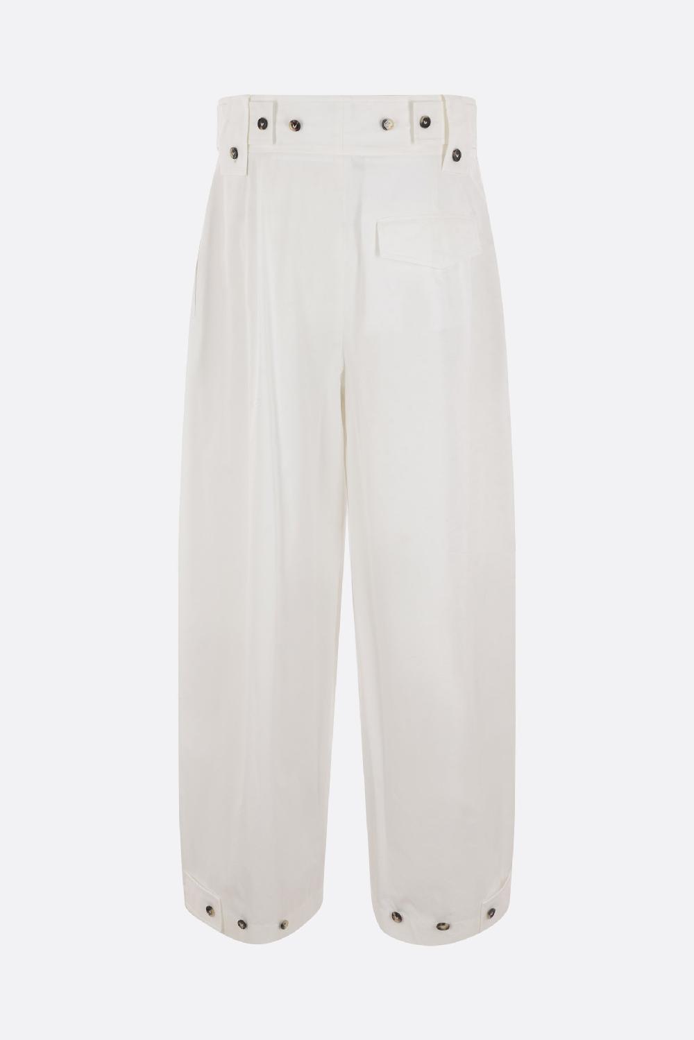 BOTTEGA VENETA Pantalone A Gamba Larga In Misto Cotone Con Mostrine