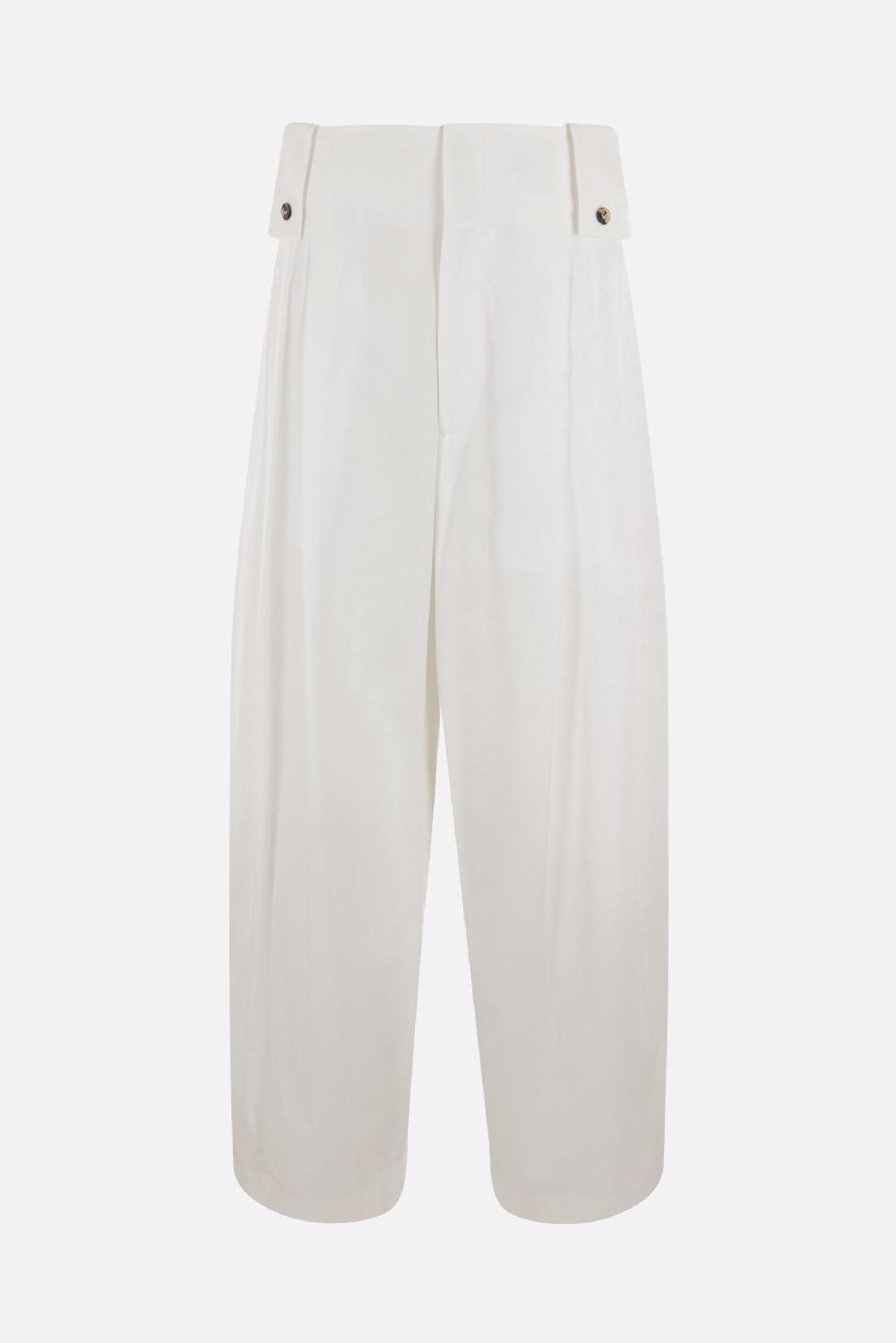 BOTTEGA VENETA pantalone a gamba larga in misto cotone con mostrine