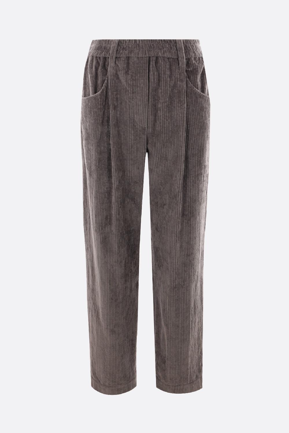 BRUNELLO CUCINELLI pantalone baggy crop in velluto a costine