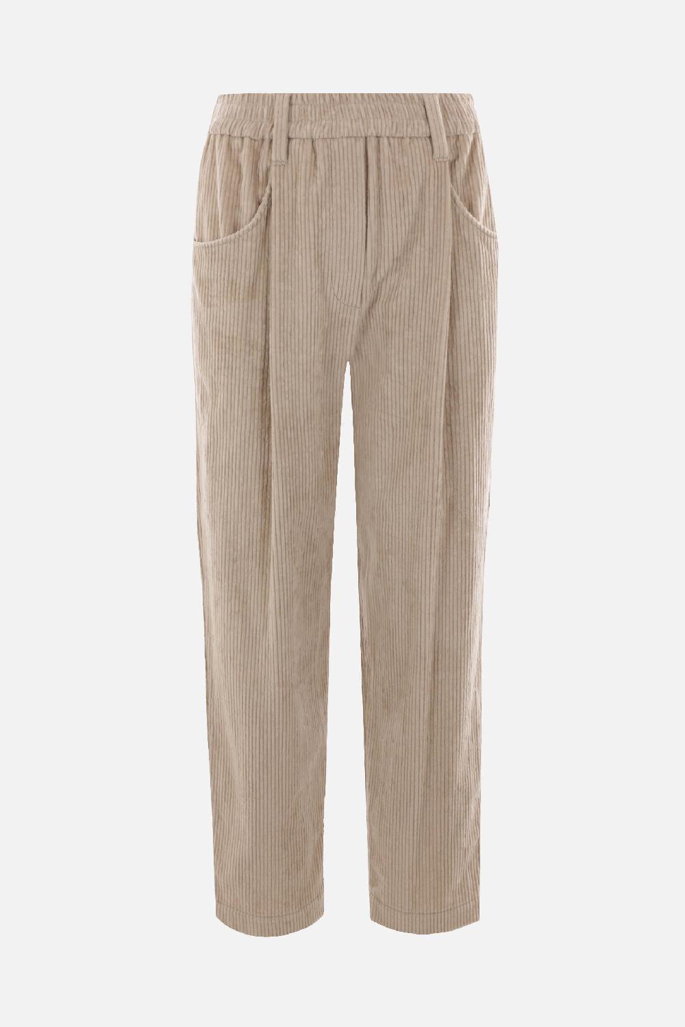 BRUNELLO CUCINELLI pantalone baggy crop in velluto a costine