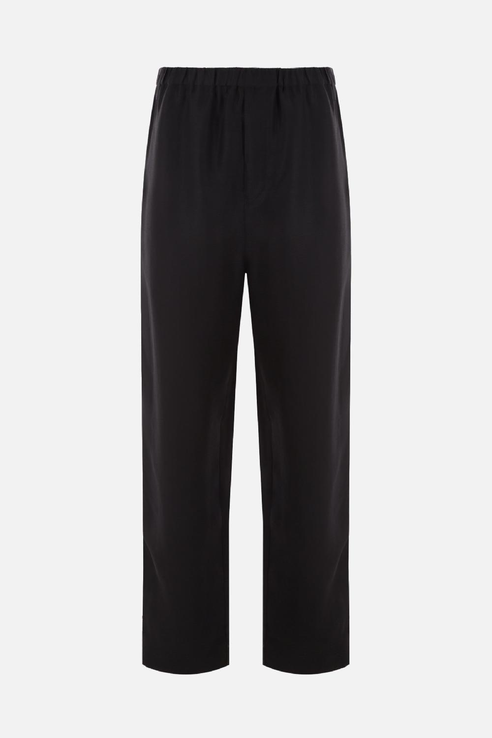 SAINT LAURENT pantalone baggy-fit in viscosa e ramia sostenibile