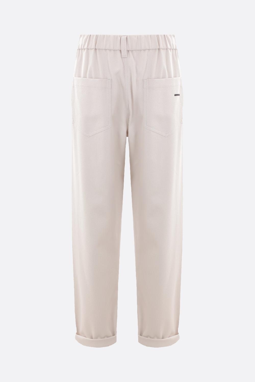 BRUNELLO CUCINELLI Pantalone Baggy In Cover Stretch Con Shiny Bartack