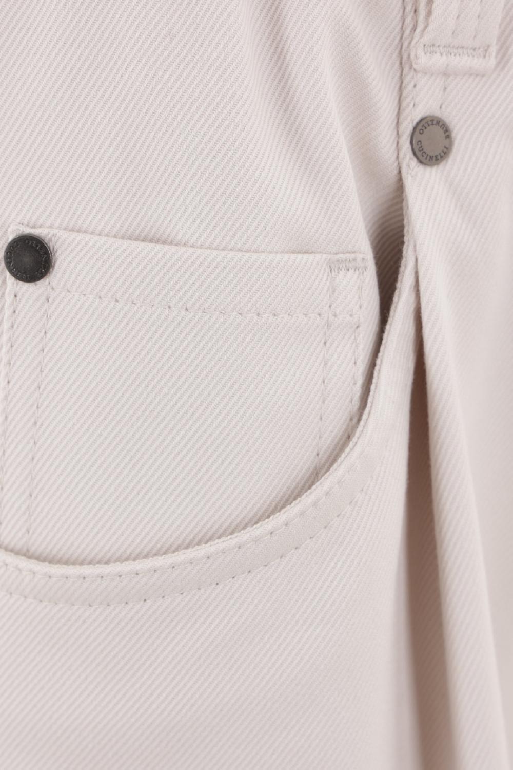 BRUNELLO CUCINELLI Pantalone Baggy In Cover Stretch Con Shiny Bartack