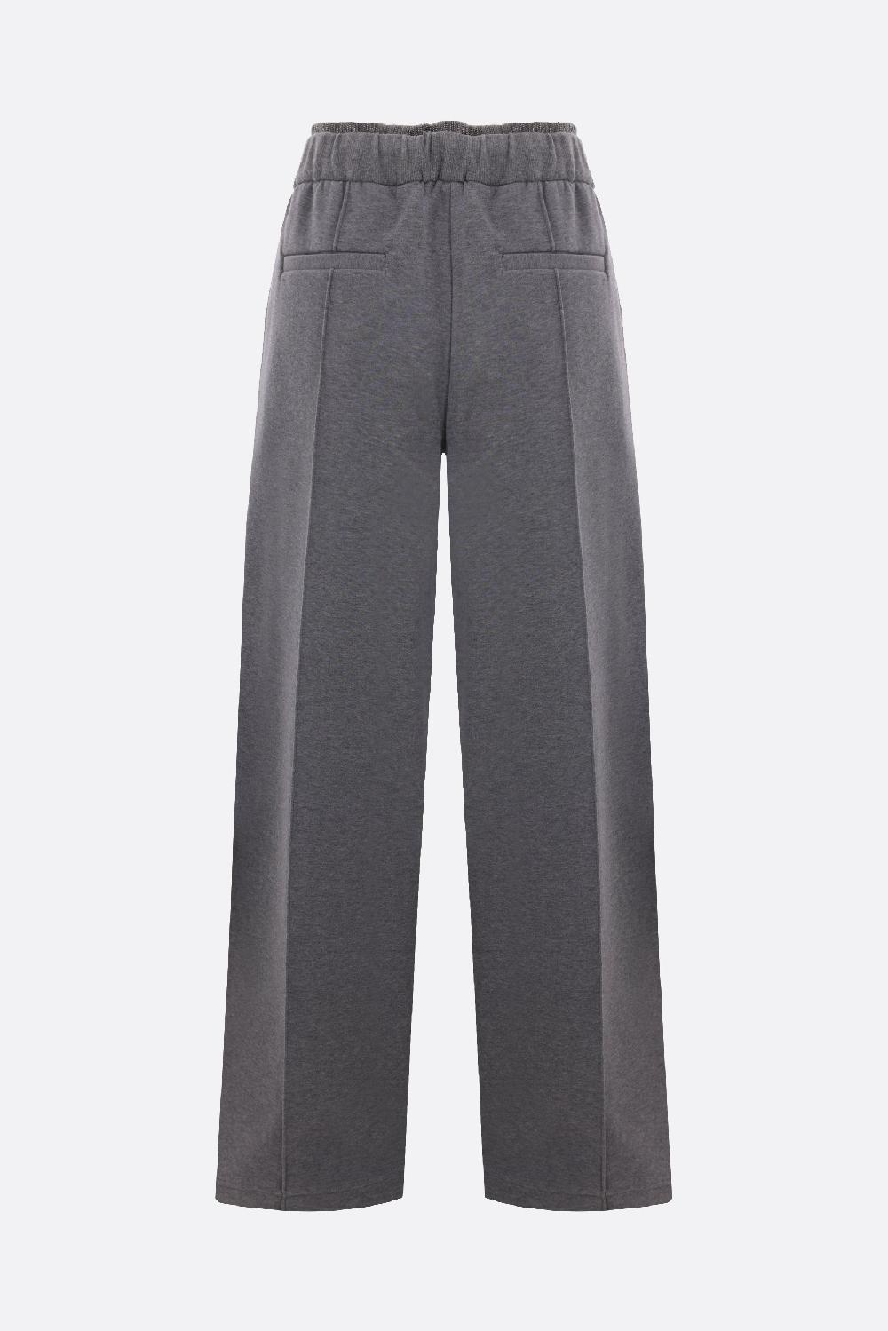 BRUNELLO CUCINELLI Pantalone Baggy In Felpa Smooth Con Shiny Ribbed Detail