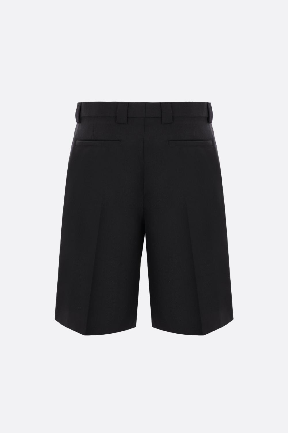 GUCCI Pantalone Corto In Misto Lana Con Dettaglio Web