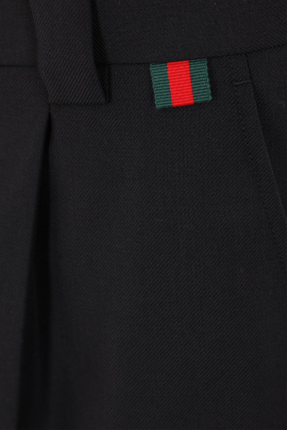 GUCCI Pantalone Corto In Misto Lana Con Dettaglio Web