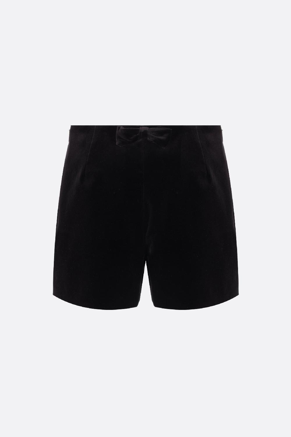 VALENTINO GARAVANI pantalone corto in velluto con fiocco