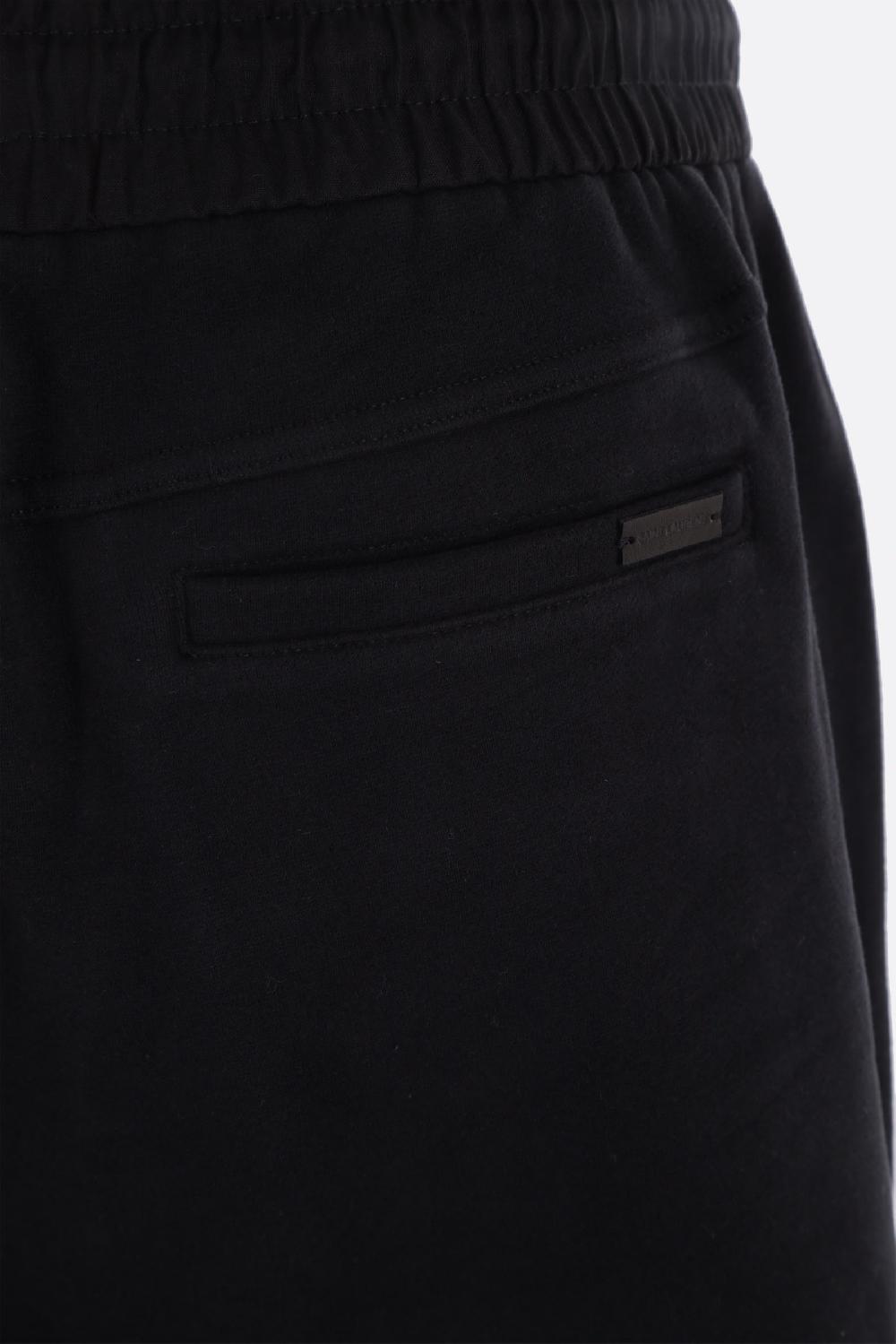 SAINT LAURENT Pantalone Corto Jogging Oversize In Pile Ricamo Logo