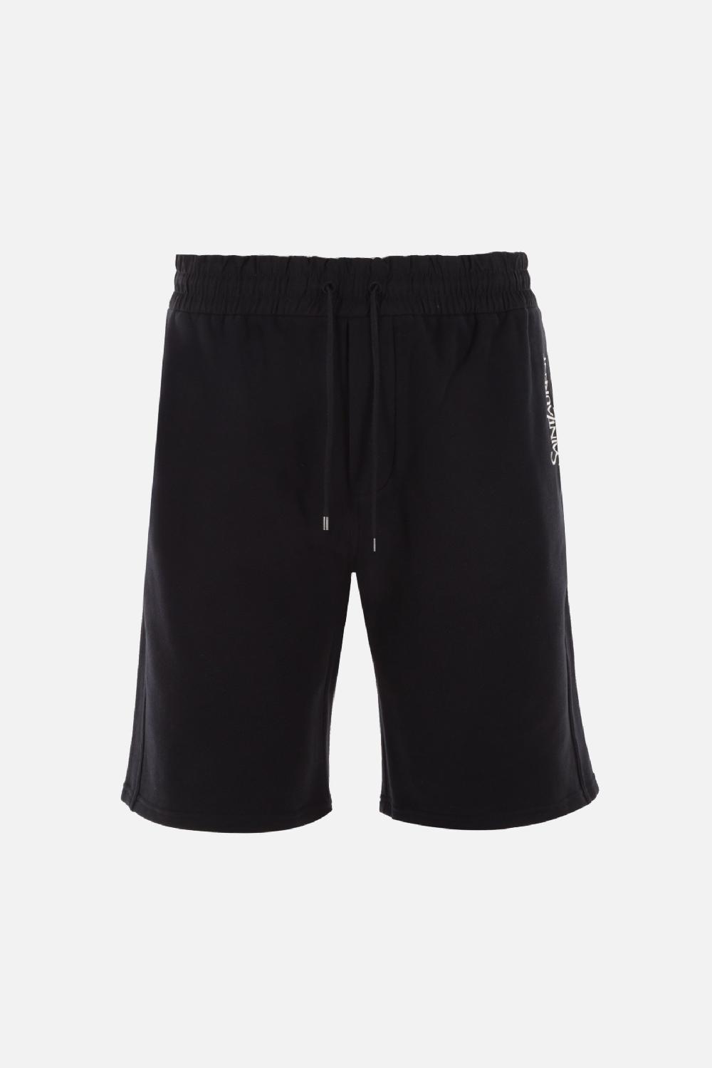 SAINT LAURENT pantalone corto jogging oversize in pile ricamo logo