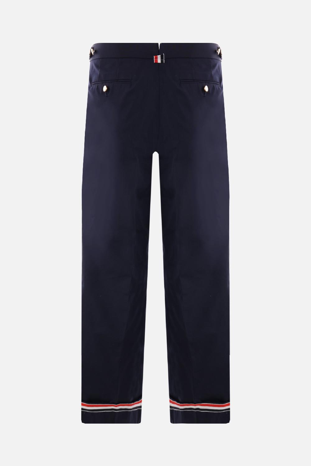 THOM BROWNE Pantalone Cropped In Grain De Poudre Tecnico