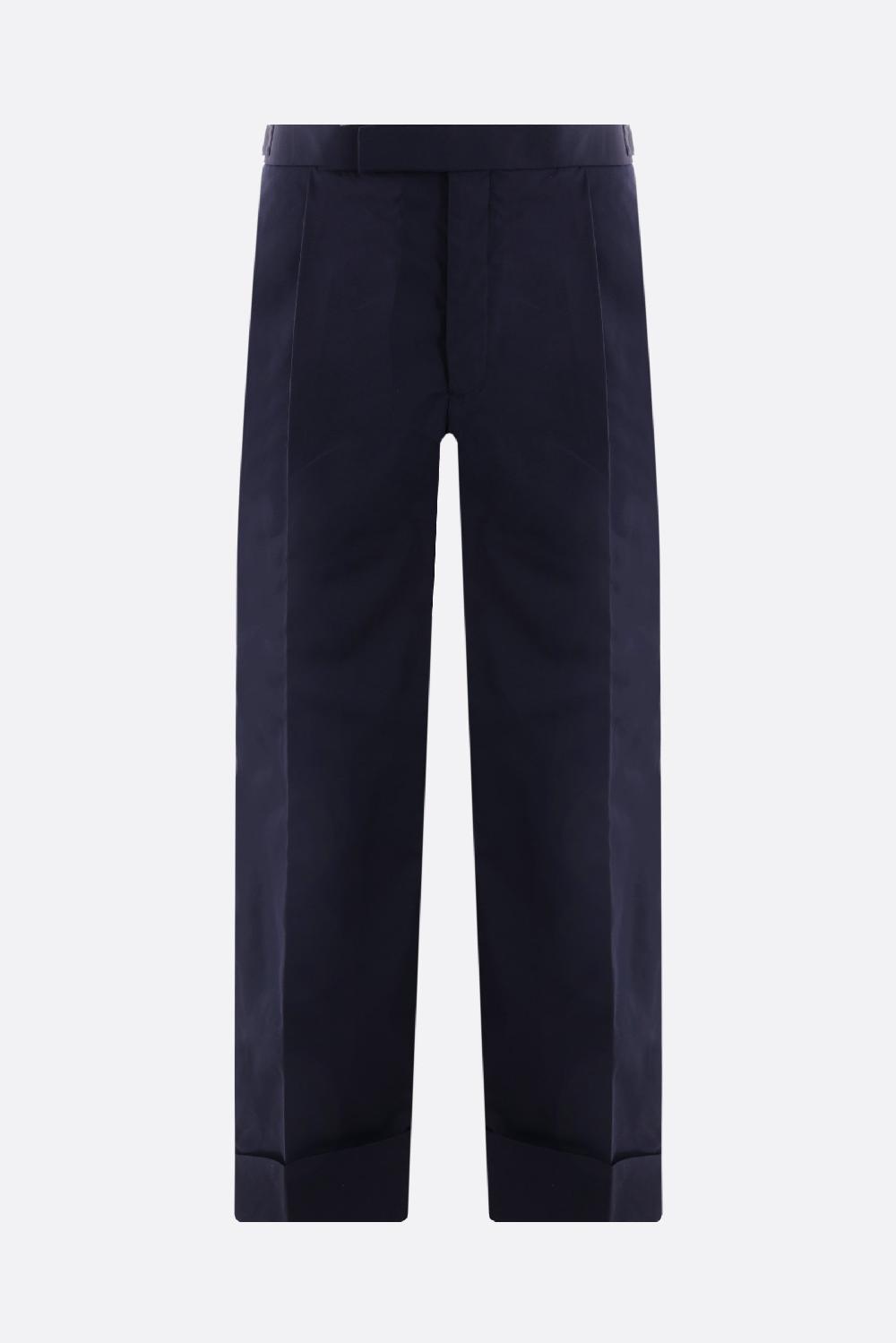 THOM BROWNE pantalone cropped in grain de poudre tecnico