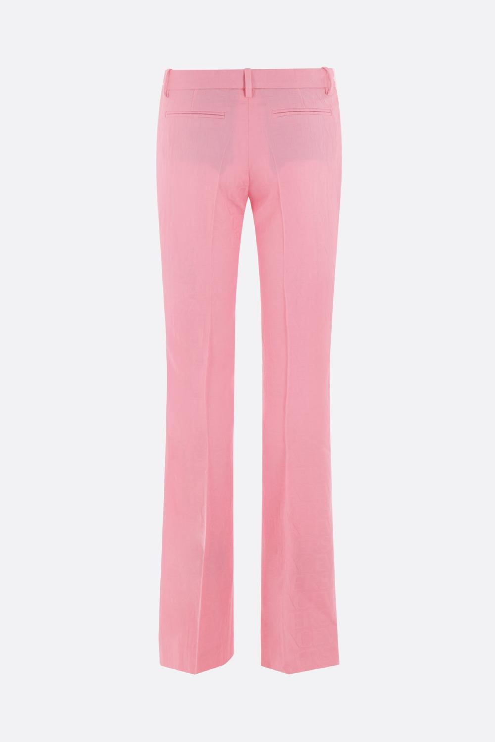 VERSACE Pantalone Flare In Lana Jacquard Versace Allover