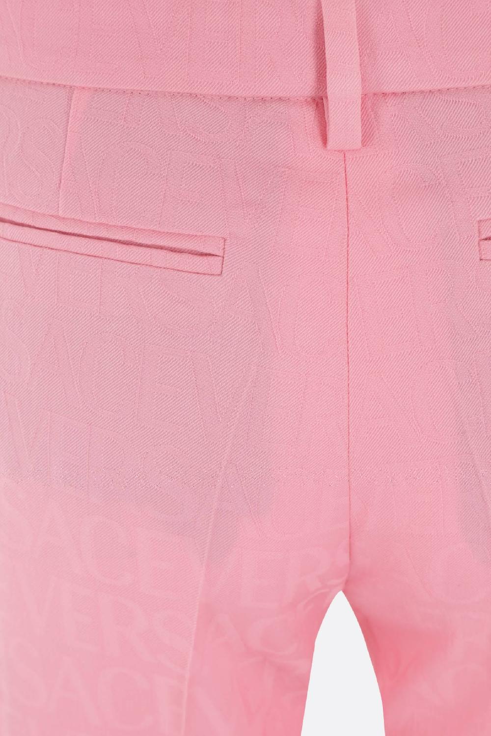 VERSACE Pantalone Flare In Lana Jacquard Versace Allover