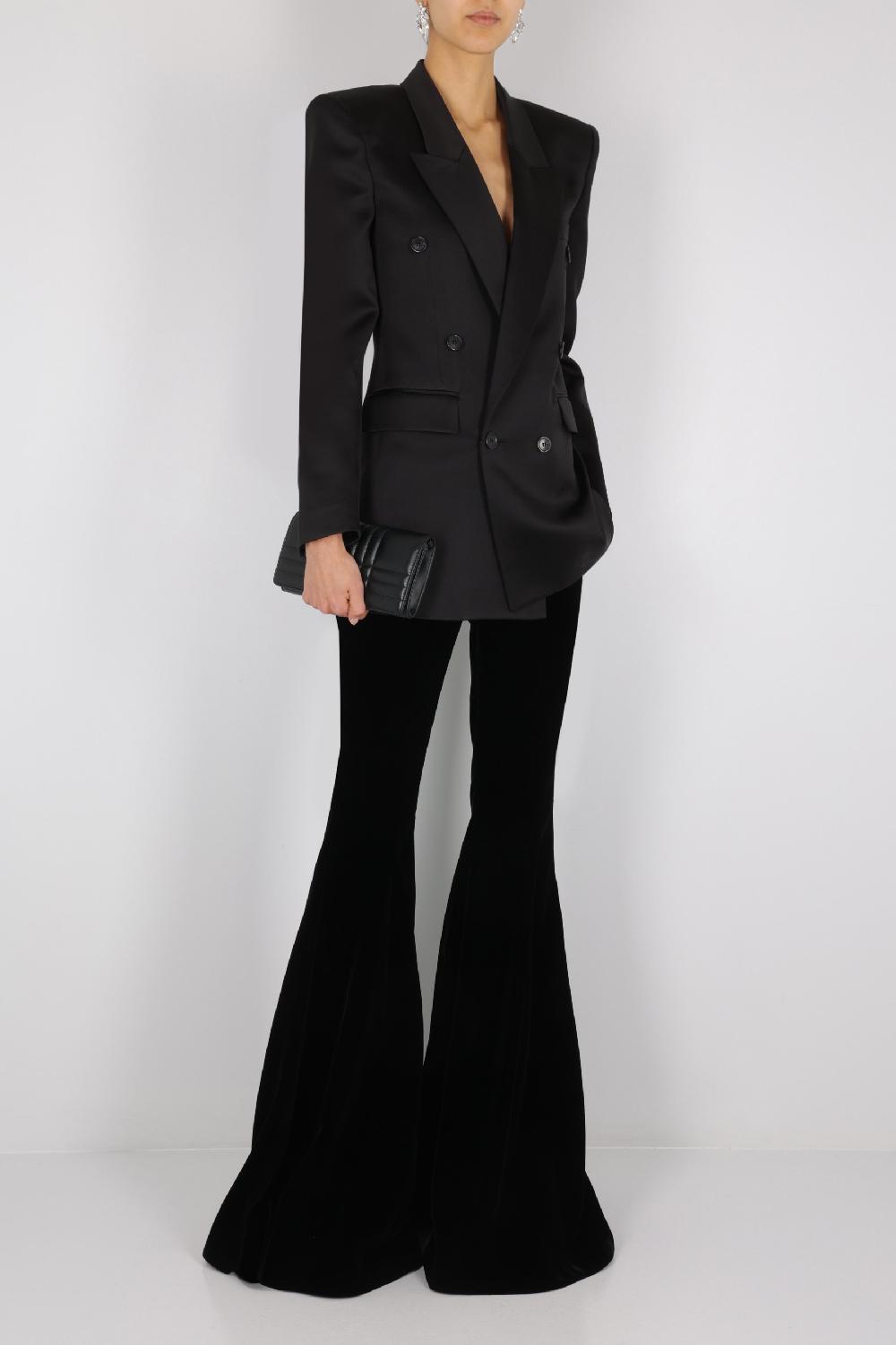 SAINT LAURENT Pantalone Flare In Velluto Sostenibile