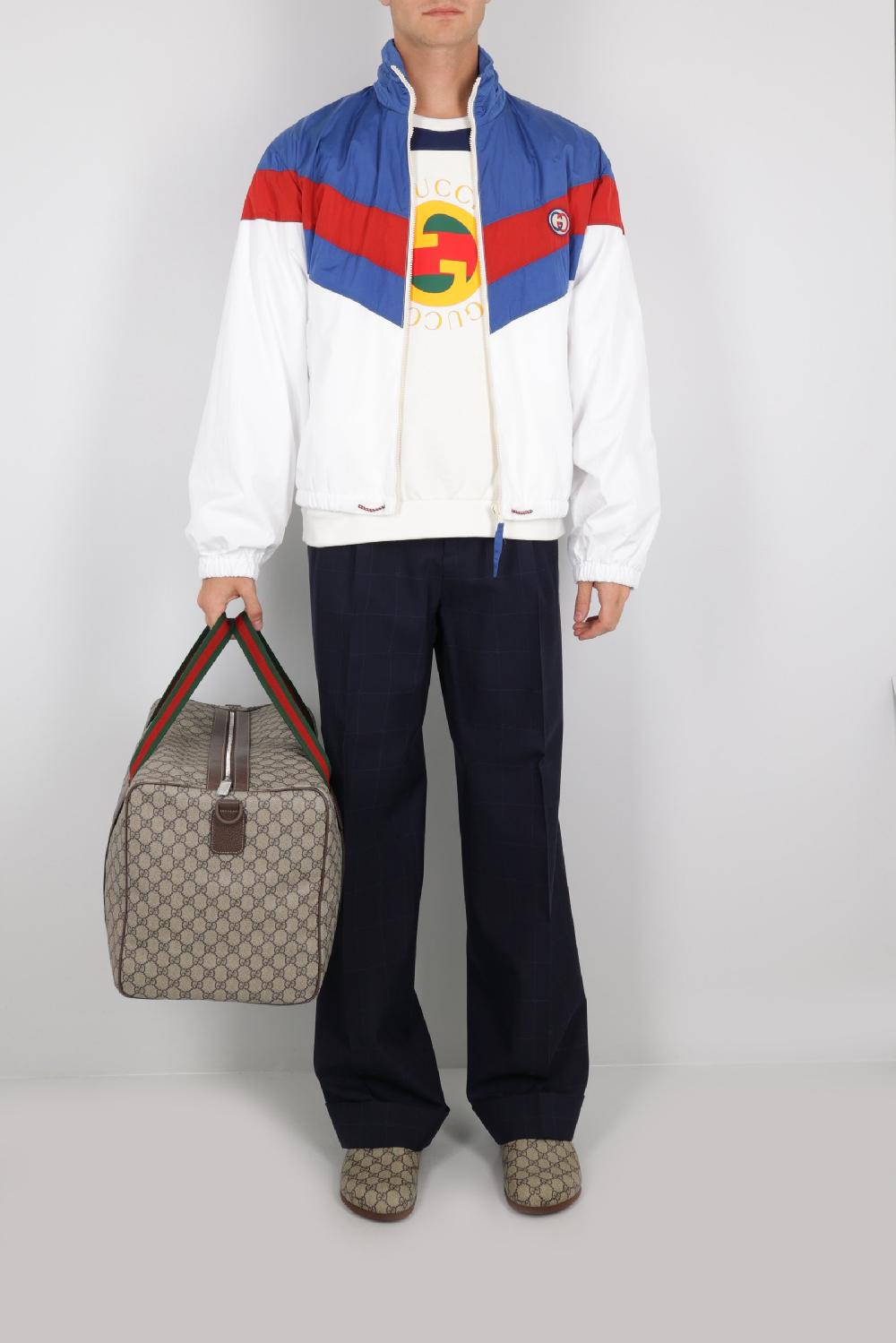 GUCCI Pantalone In Lana A Quadri Sovrapposti Doppia G