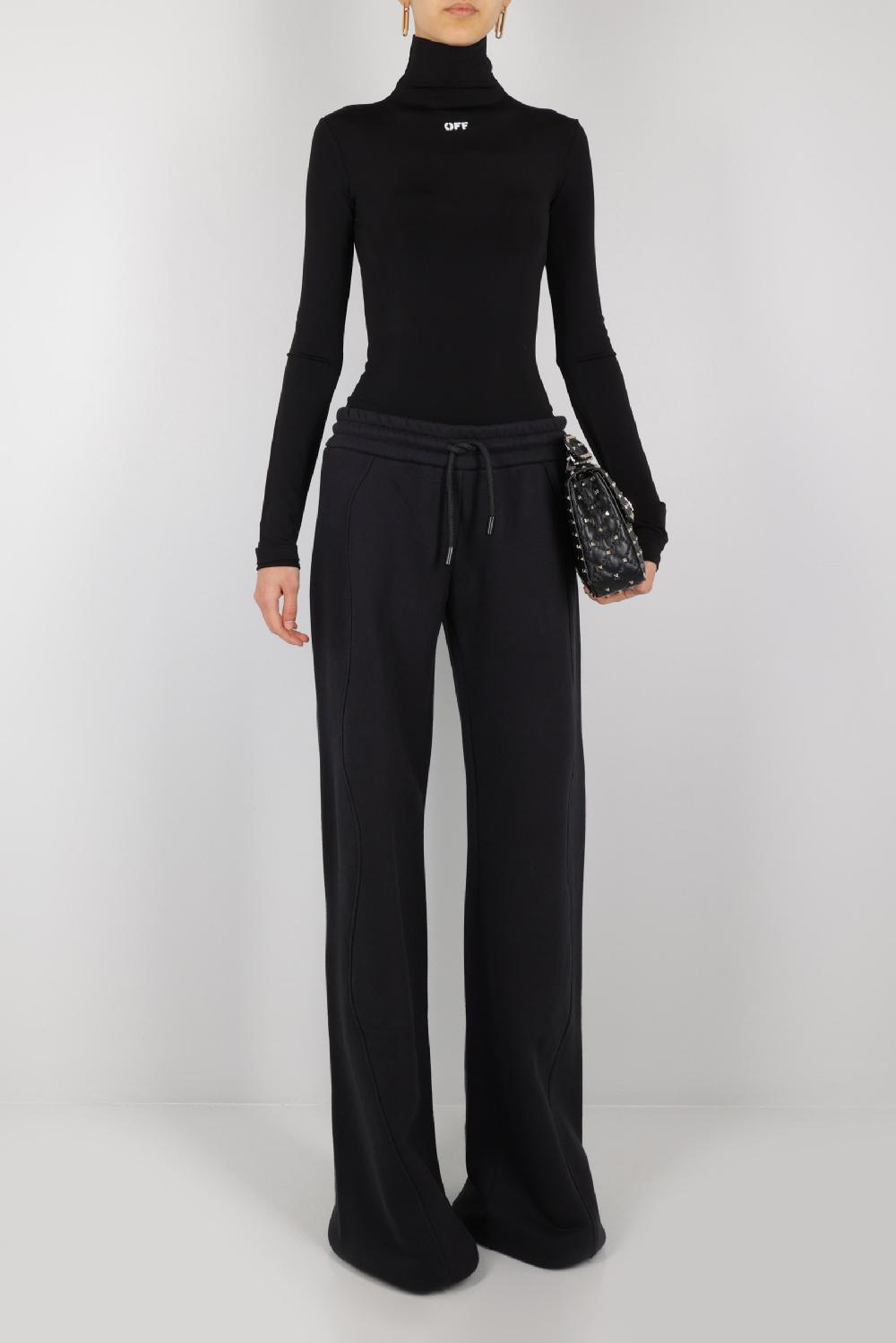 OFF WHITE Pantalone Jogging A Gamba Larga Round In Jersey