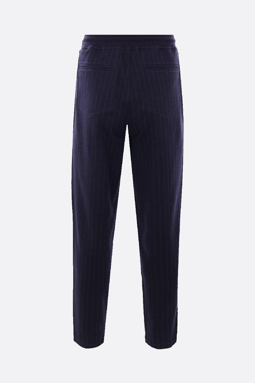 BRUNELLO CUCINELLI Pantalone Jogging In Felpa Double Gessato