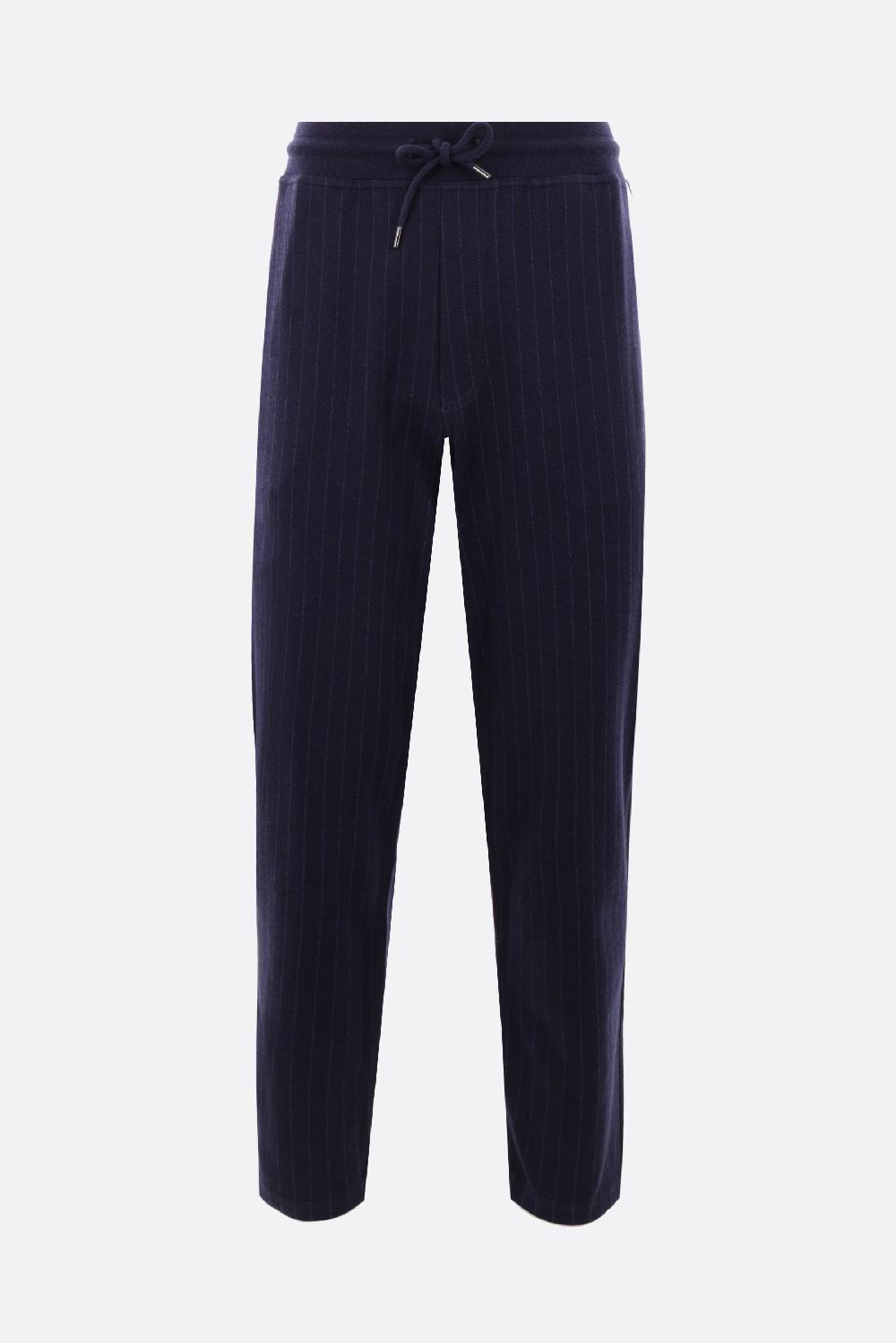 BRUNELLO CUCINELLI pantalone jogging in felpa double gessato