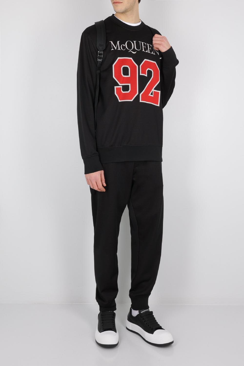 ALEXANDER McQUEEN Pantalone Jogging In Rete Jersey Con Intarsio Logo McQueen 92