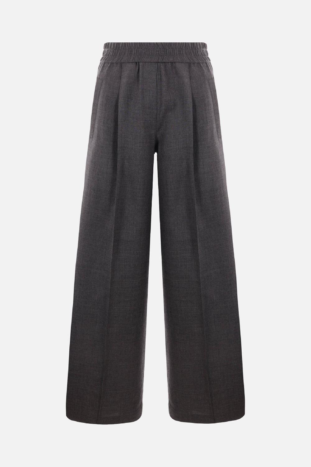 BRUNELLO CUCINELLI pantalone Loose Track in organza di lana vergine