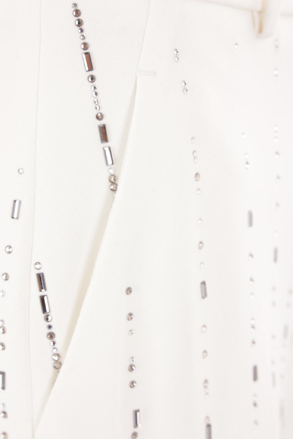 ERMANNO SCERVINO Pantalone Palazzo In Cady Stretch Con Strass