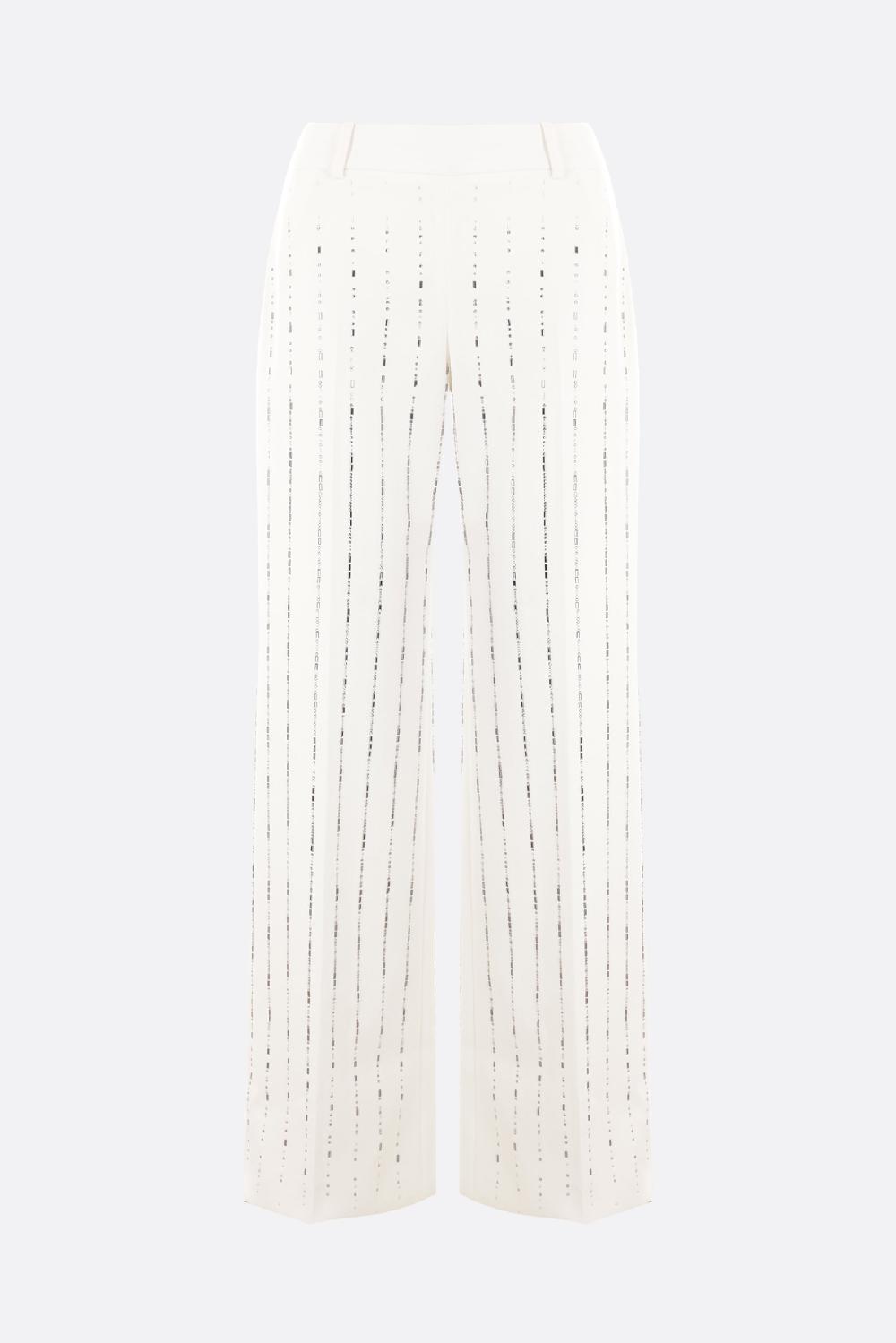 ERMANNO SCERVINO Pantalone Palazzo In Cady Stretch Con Strass