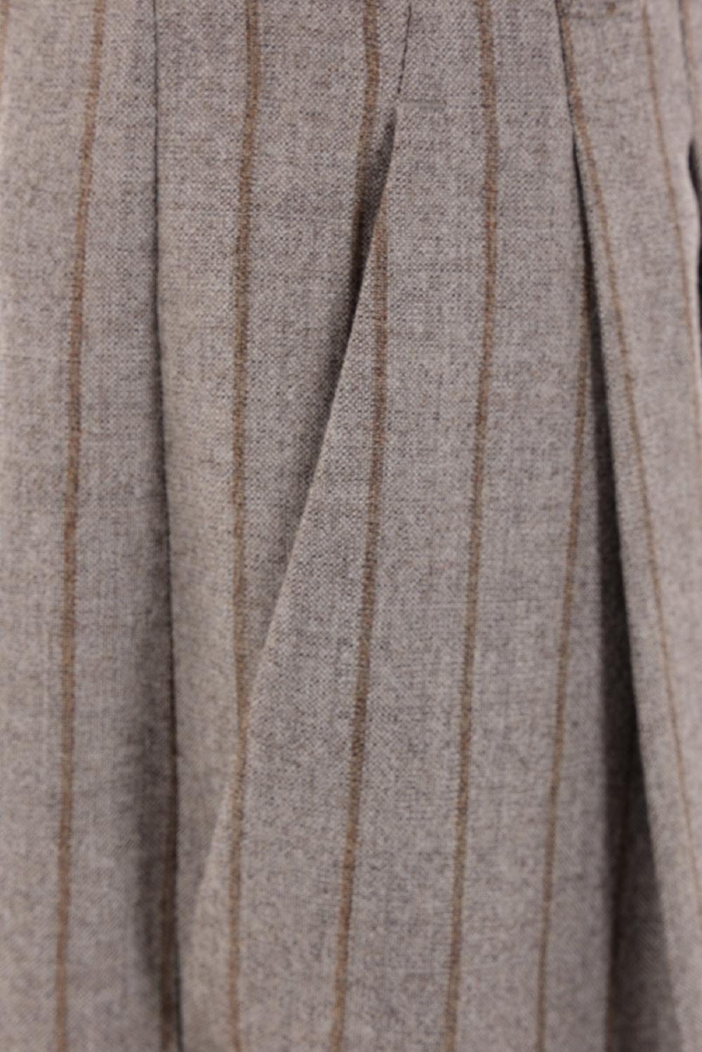 BRUNELLO CUCINELLI Pantalone Palazzo In Lana Gessata Con Monile