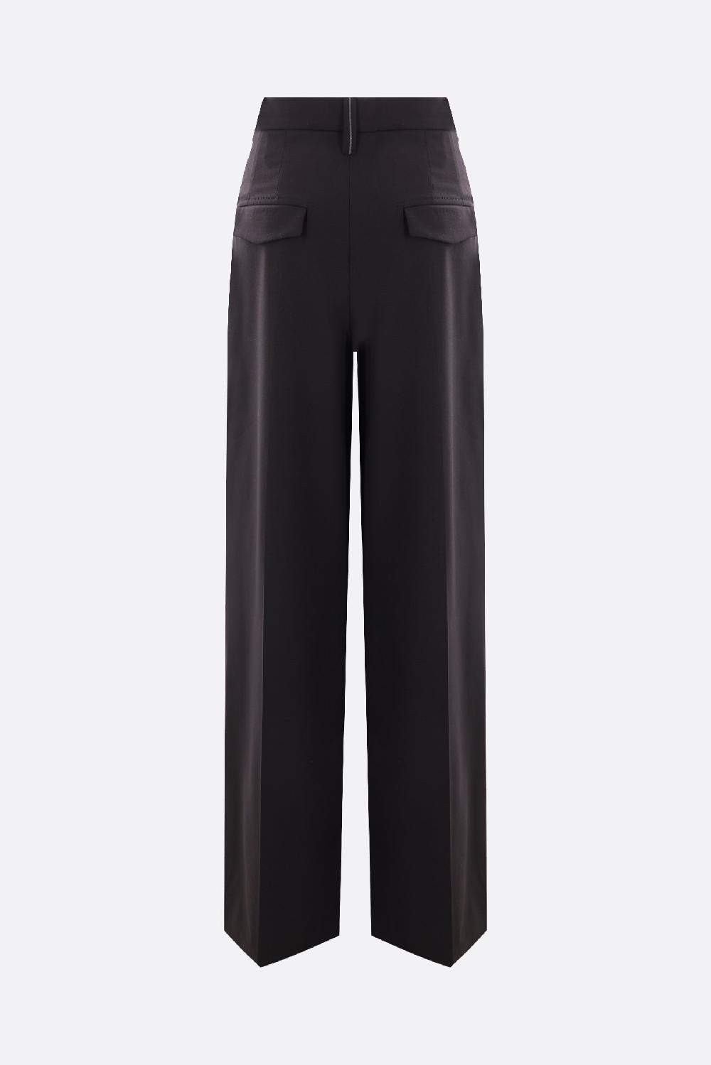 BRUNELLO CUCINELLI Pantalone Palazzo In Lana Stretch Con Monile