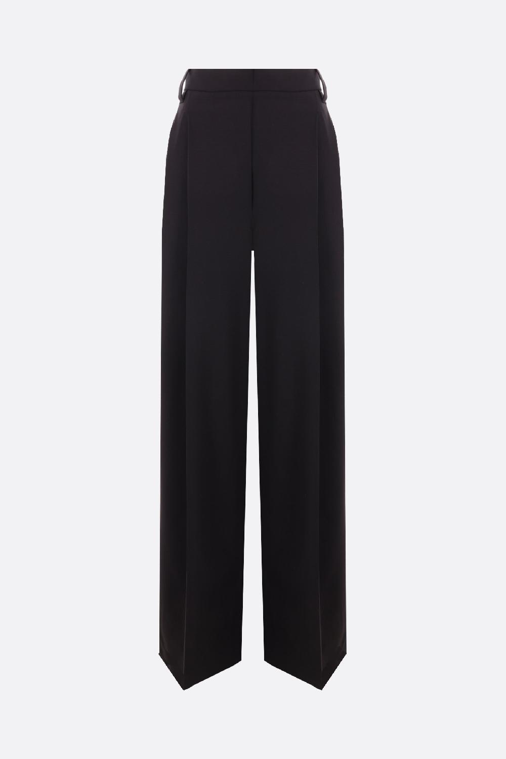 BRUNELLO CUCINELLI pantalone palazzo in lana stretch con monile