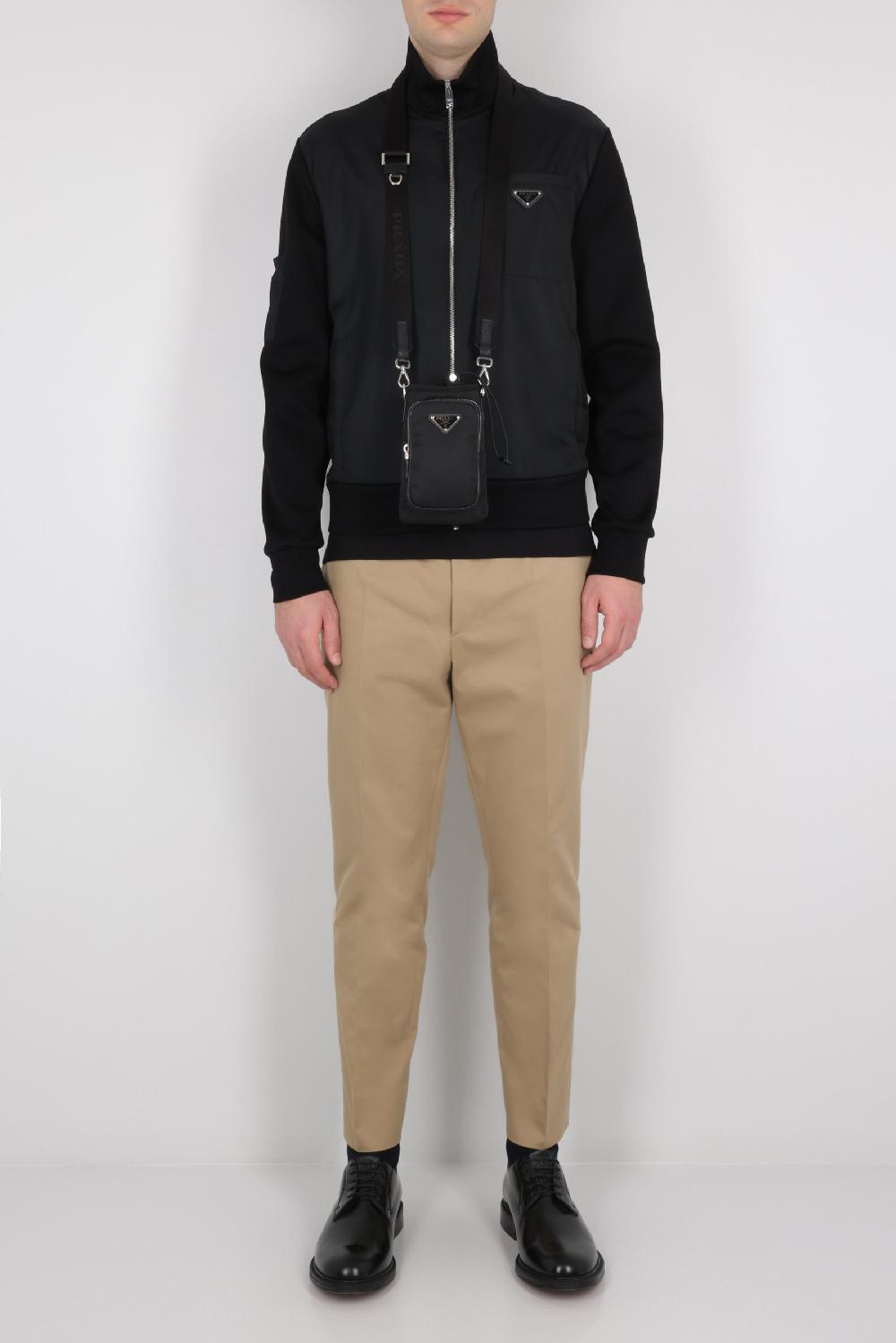 PRADA Pantalone Regular-fit In Gabardine Con Patch Logo Triangolo