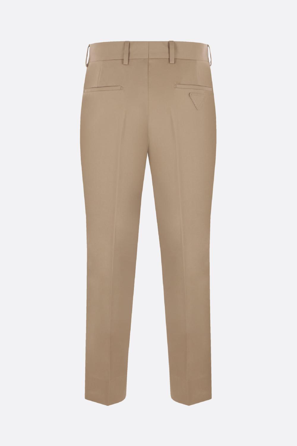PRADA Pantalone Regular-fit In Gabardine Con Patch Logo Triangolo