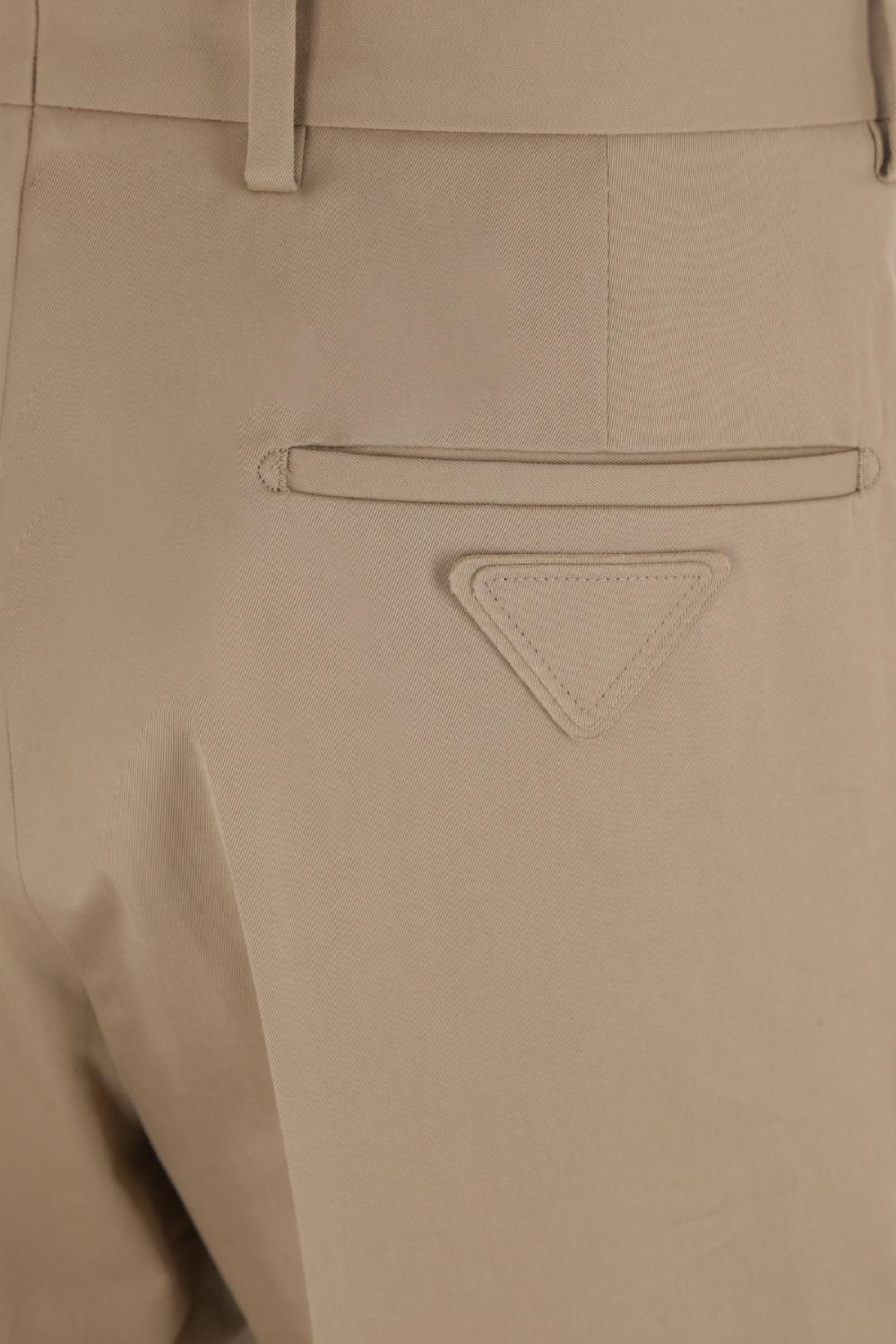 PRADA Pantalone Regular-fit In Gabardine Con Patch Logo Triangolo
