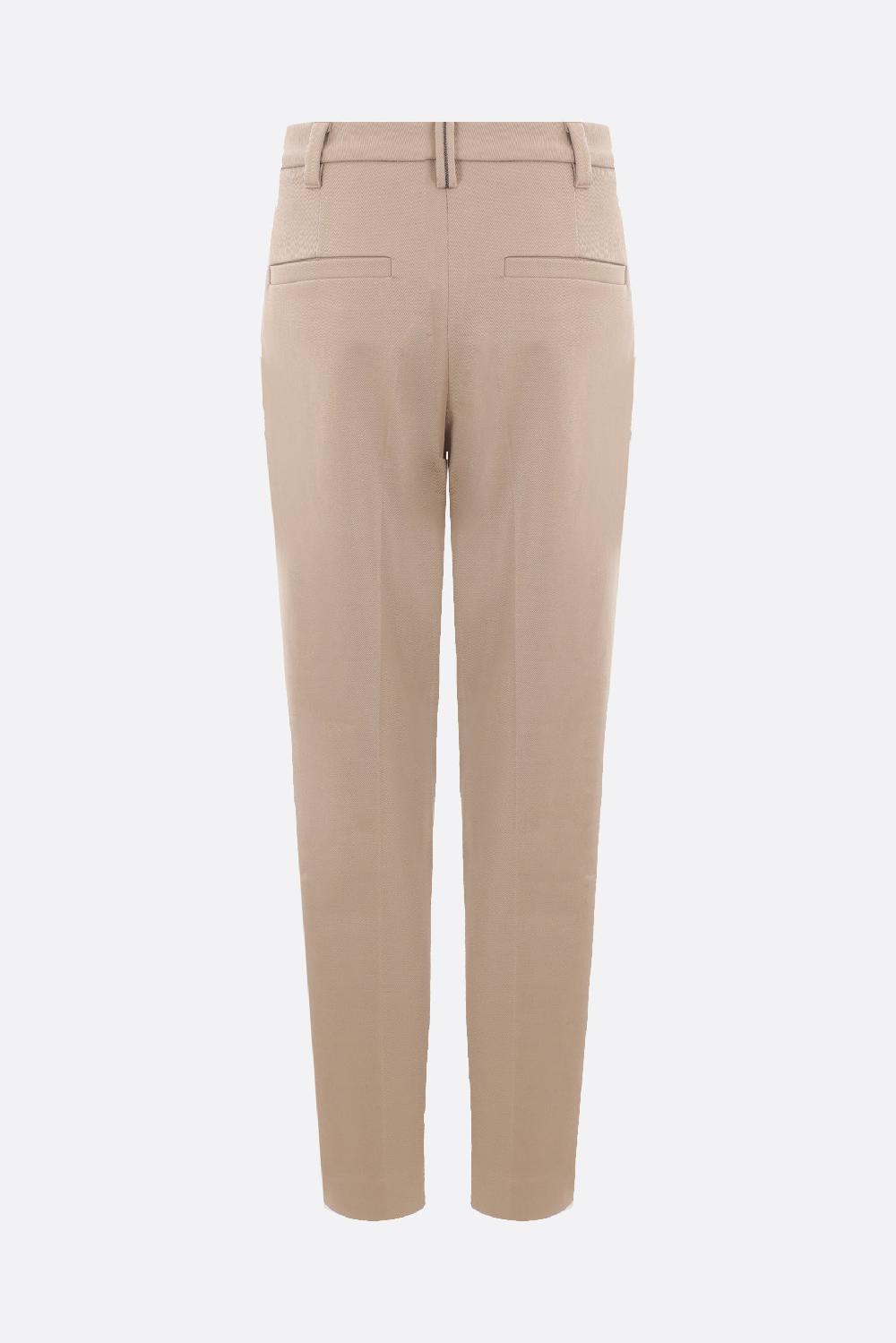 BRUNELLO CUCINELLI Pantalone Sigaretta In Cotone Stretch Con Monili