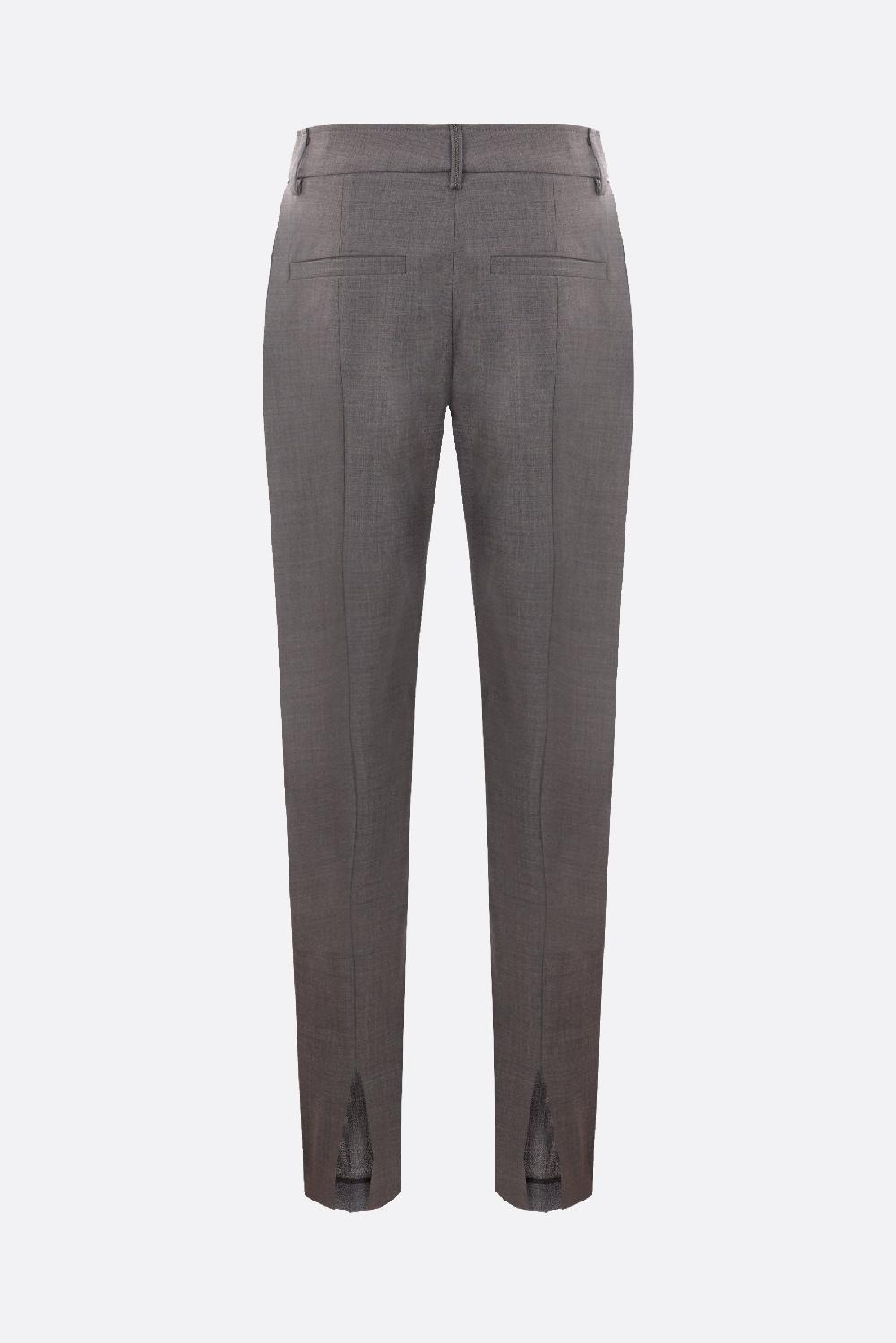 BRUNELLO CUCINELLI Pantalone Sigaretta In Lana Tropical Luxury Con Monile