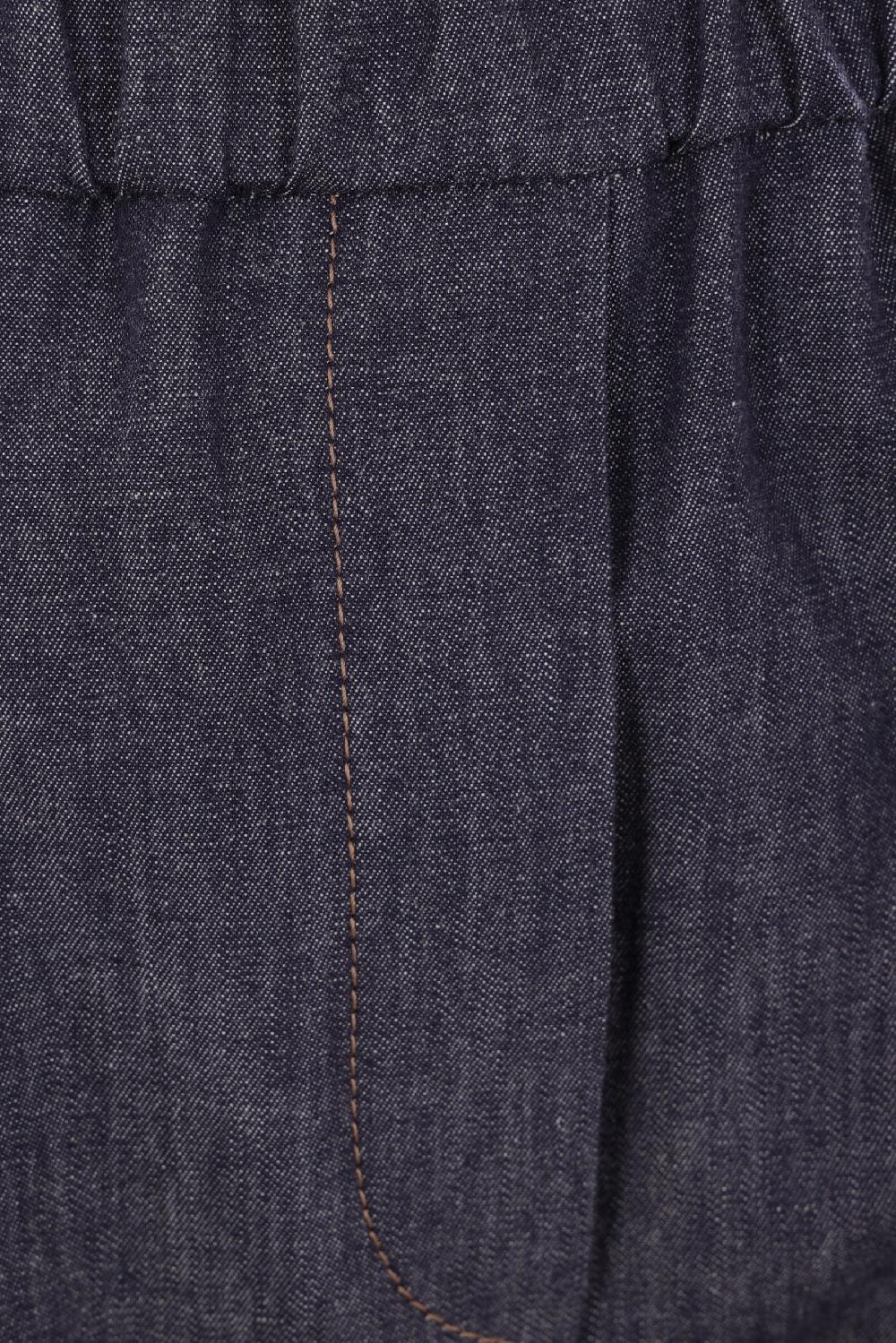 BRUNELLO CUCINELLI Pantalone Track In Denim Con Shiny Tab