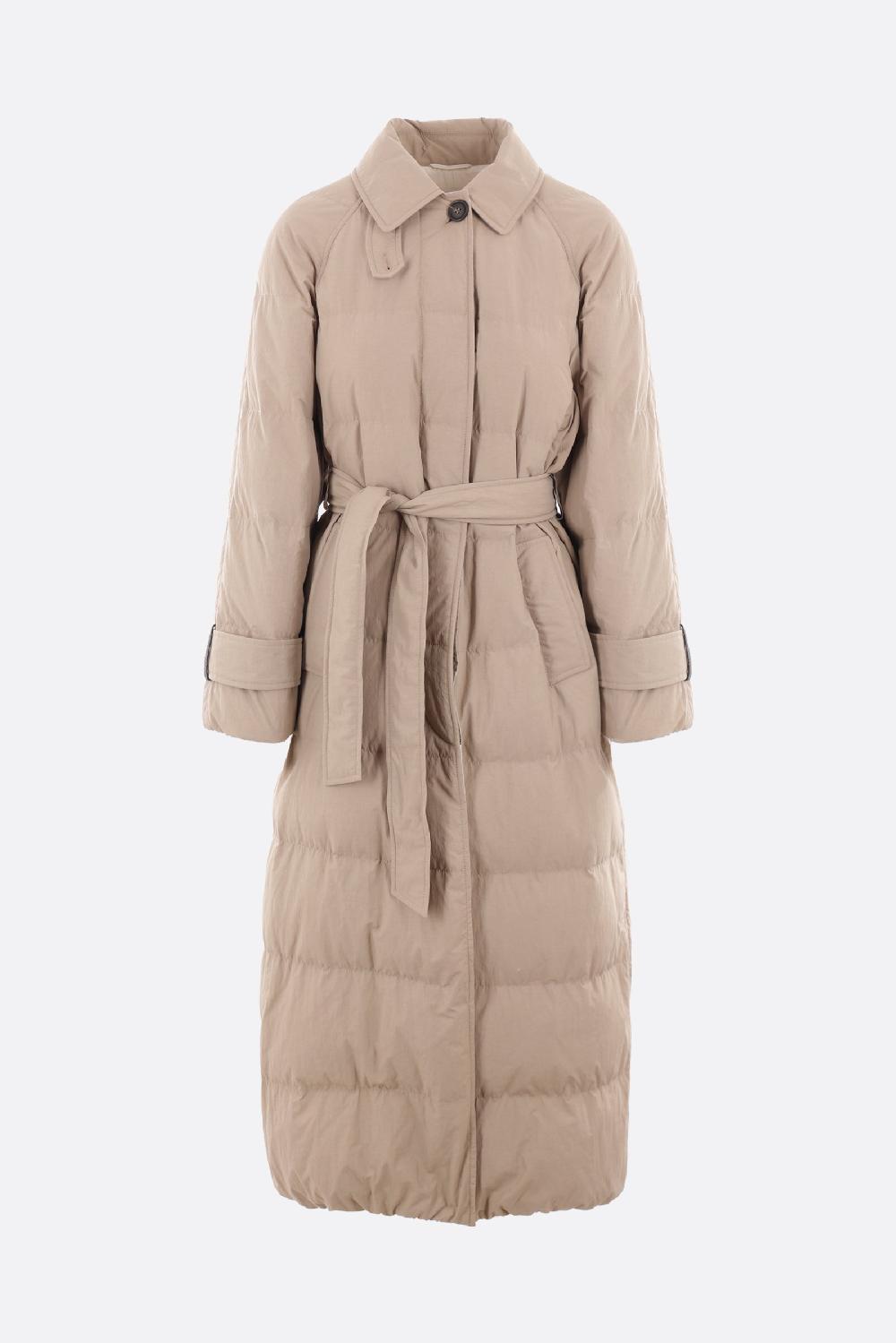 BRUNELLO CUCINELLI piumino in cotone tecnico con cintura