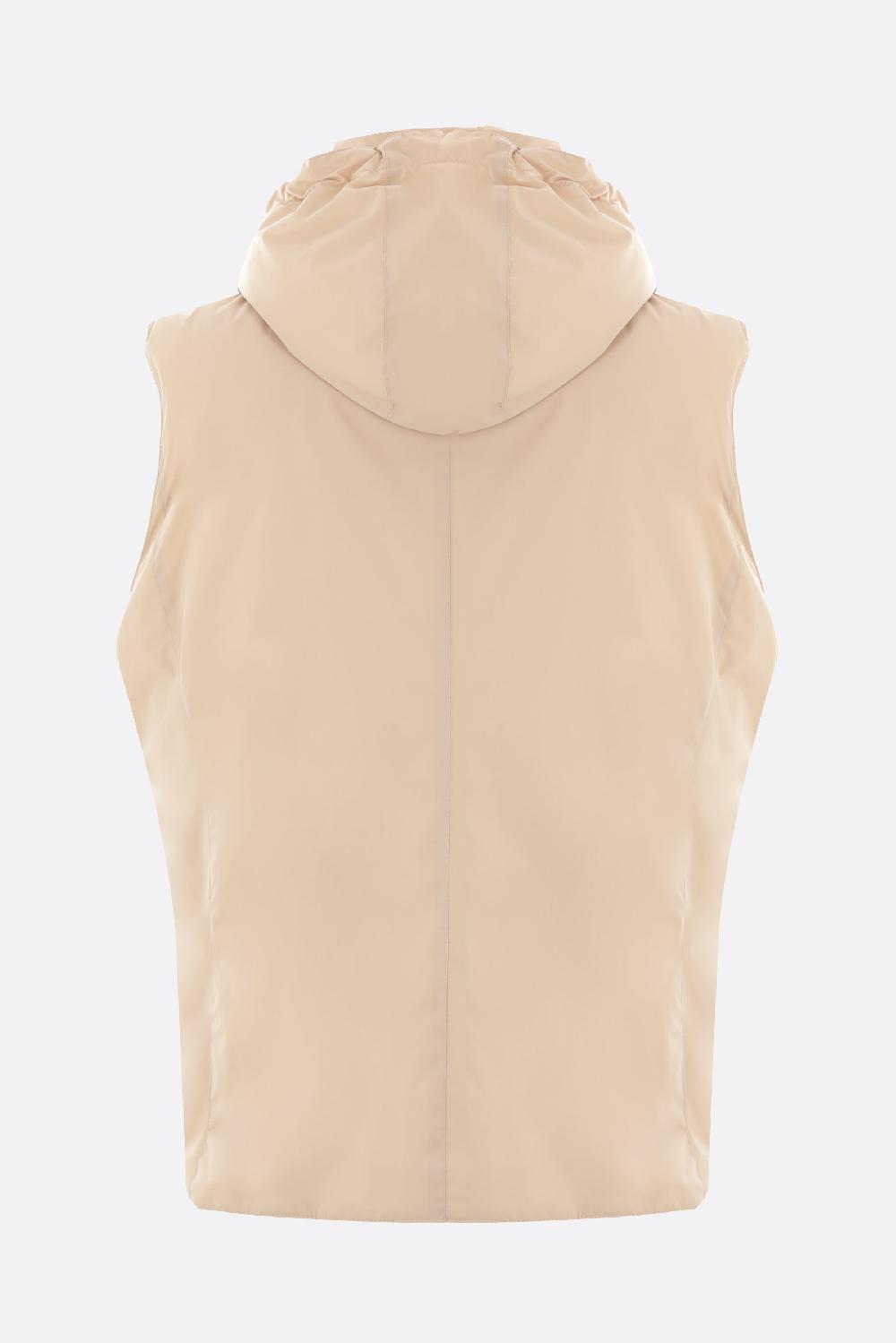 BRUNELLO CUCINELLI Piumino Smanicato In Nylon Stretch Con Cappuccio