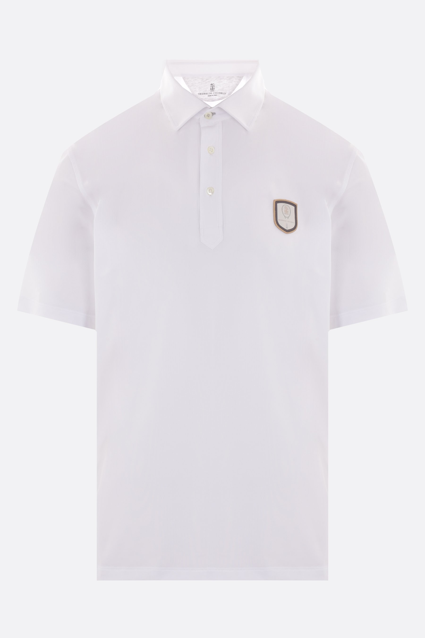 BRUNELLO CUCINELLI polo in jersey tecnico patch logo