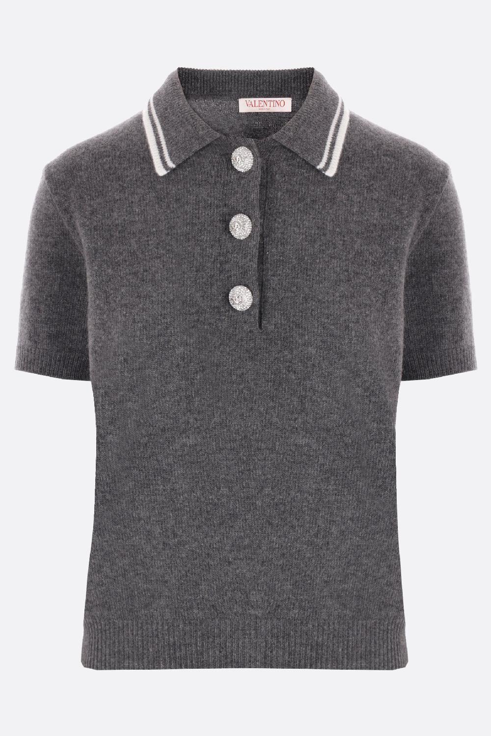 VALENTINO GARAVANI polo in maglia con bottoni gioiello